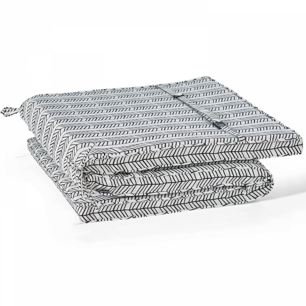  Coussin Bain De Soleil Polyester Blanc Et Noir 186 X 60 X 5 Cm