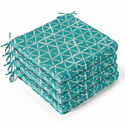  Lot De 4 Galettes De Chaise Polyester Lagune 40x40x3 Cm