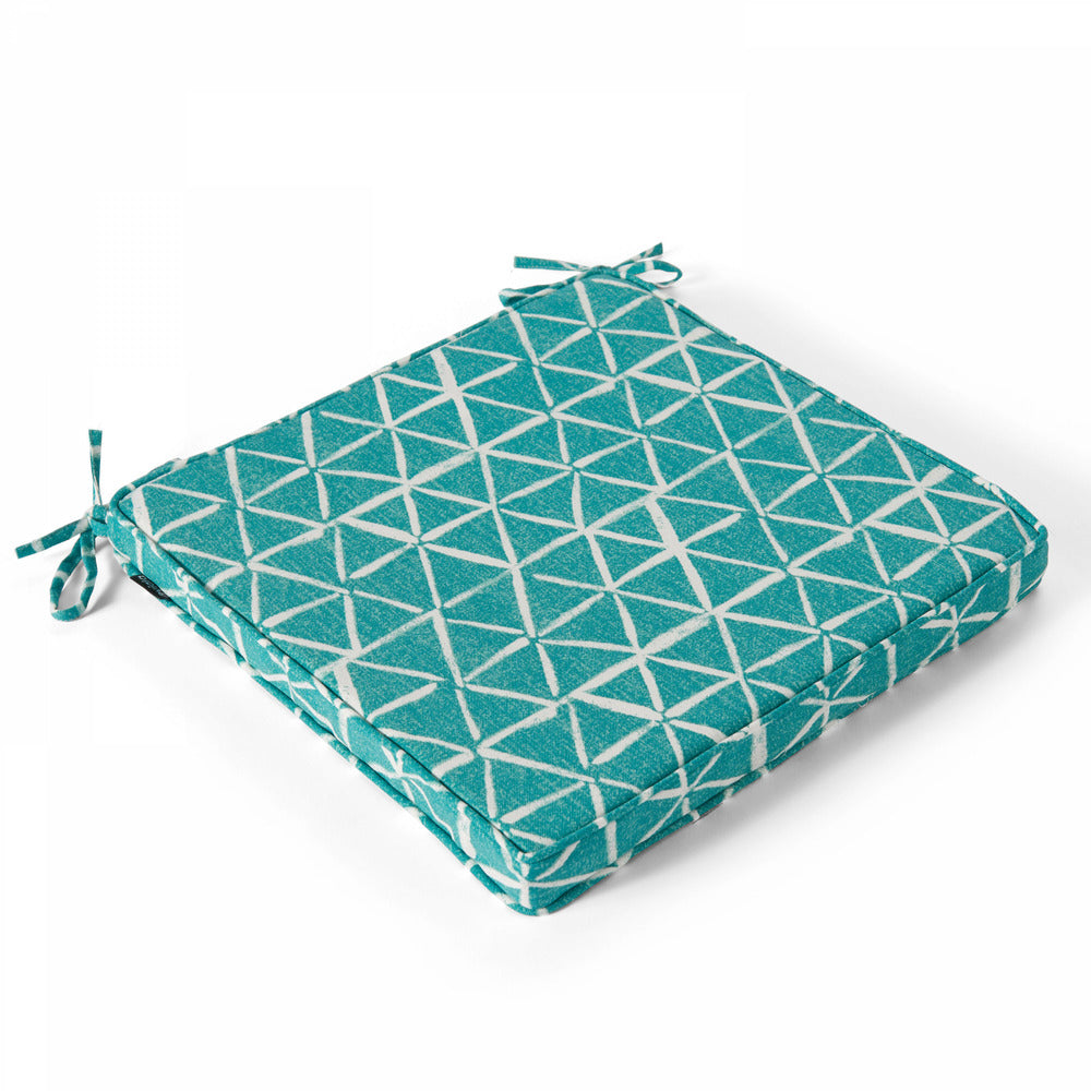 Lot De 4 Galettes De Chaise Polyester Lagune 40x40x3 Cm