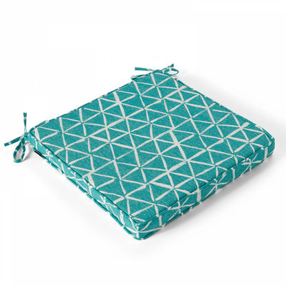  Lot De 4 Galettes De Chaise Polyester Lagune 40x40x3 Cm
