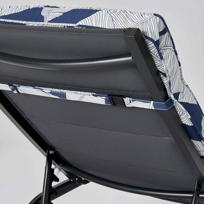  Coussin Bain De Soleil Polyester Bleu Et Blanc 186 X 60 X 5 Cm