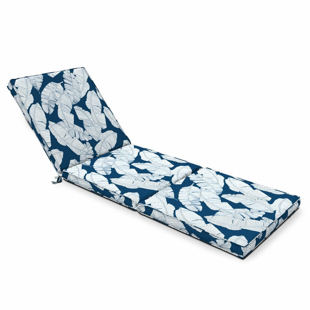  Coussin Bain De Soleil Polyester Bleu Et Blanc 186 X 60 X 5 Cm