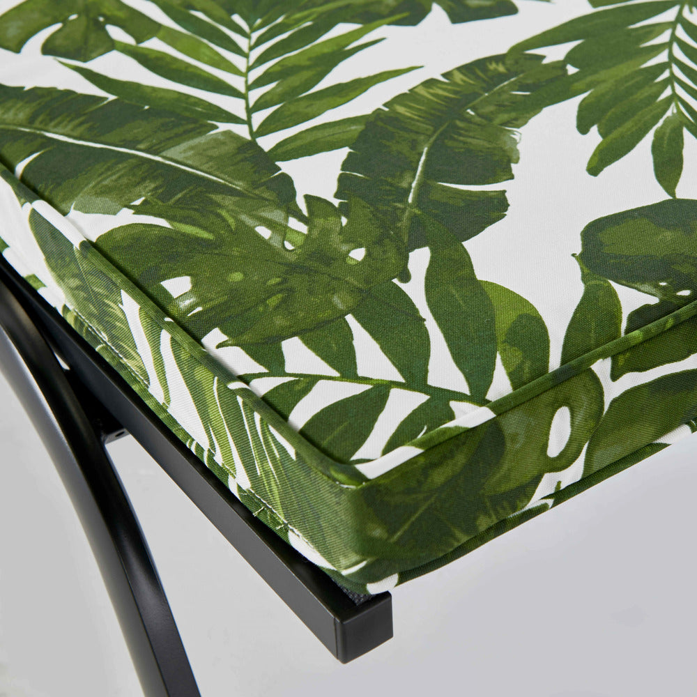  Coussin Bain De Soleil Polyester Blanc Et Vert 186 X 60 X 5 Cm