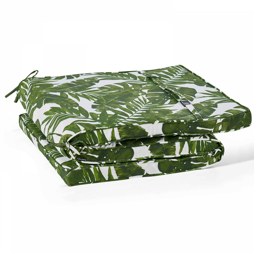  Coussin Bain De Soleil Polyester Blanc Et Vert 186 X 60 X 5 Cm
