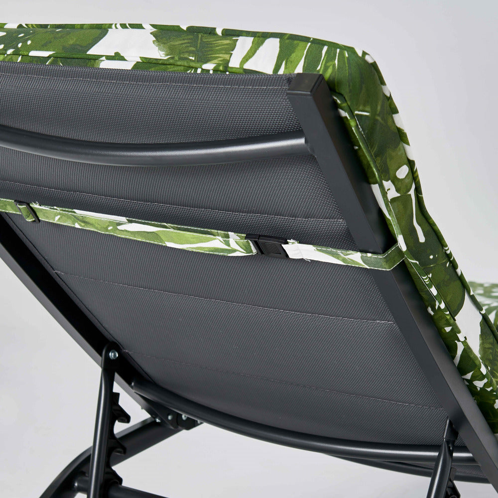  Coussin Bain De Soleil Polyester Blanc Et Vert 186 X 60 X 5 Cm