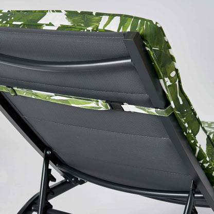  Coussin Bain De Soleil Polyester Blanc Et Vert 186 X 60 X 5 Cm