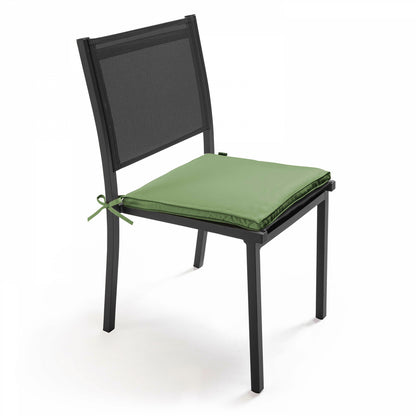  Lot De 4 Galettes De Chaise Polyester Vert Cactus 40x40x3 Cm