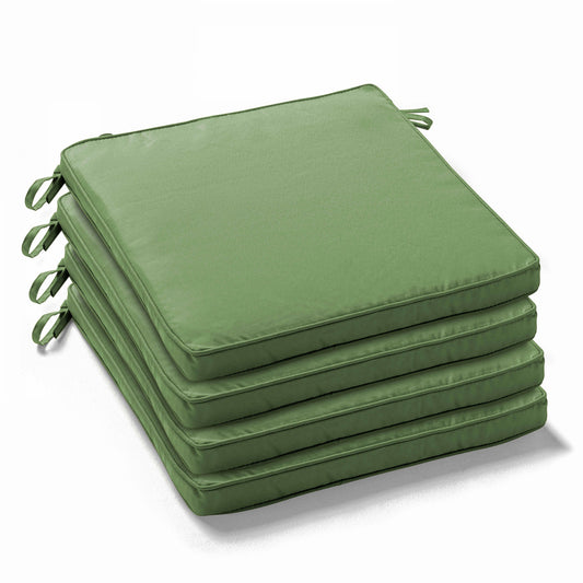  Lot De 4 Galettes De Chaise Polyester Vert Cactus 40x40x3 Cm