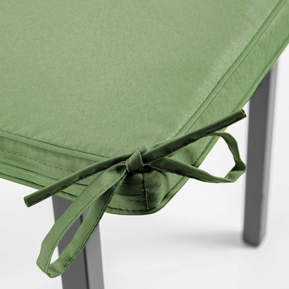  Lot De 4 Galettes De Chaise Polyester Vert Cactus 40x40x3 Cm