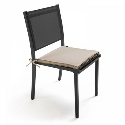  Lot De 4 Galettes De Chaise Polyester Taupe 40x40x3 Cm