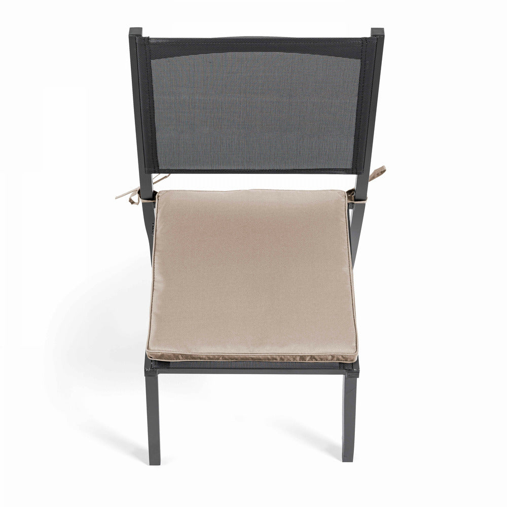  Lot De 4 Galettes De Chaise Polyester Taupe 40x40x3 Cm