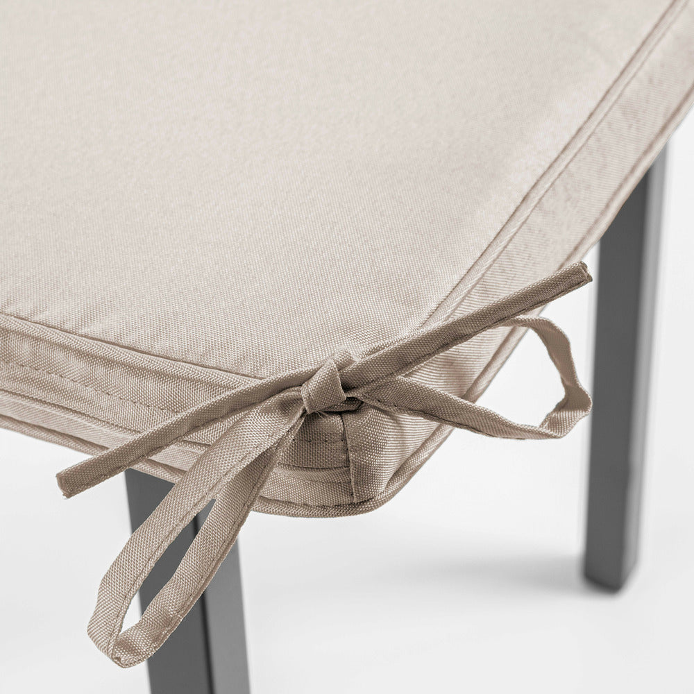  Lot De 4 Galettes De Chaise Polyester Taupe 40x40x3 Cm