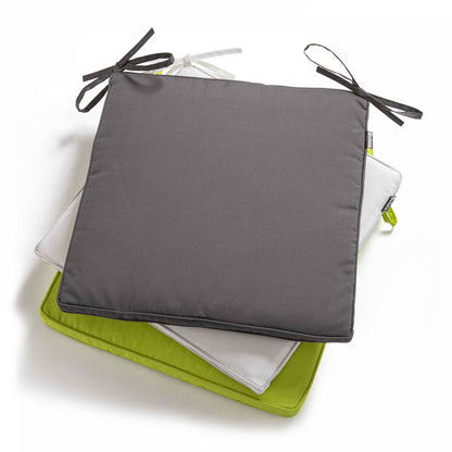  Lot De 4 Galettes De Chaise Polyester Taupe 40x40x3 Cm