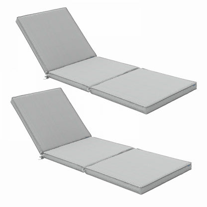 Lot De 2 Coussins Bain De Soleil Polyester Blanc 186x60x5 Cm