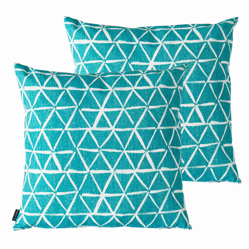  Lot De 2 Coussins Carrés Polyester Lagune 45x45x8 Cm