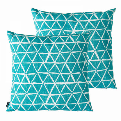 Lot De 2 Coussins Carrés Polyester Lagune 45x45x8 Cm