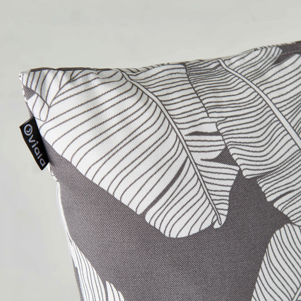  Lot De 2 Coussins Carrés Polyester Abaca Gris 45x45x8 Cm