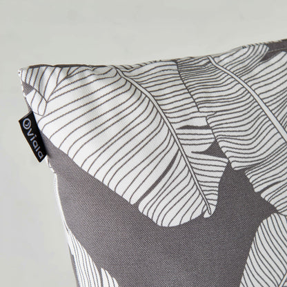  Lot De 2 Coussins Carrés Polyester Abaca Gris 45x45x8 Cm