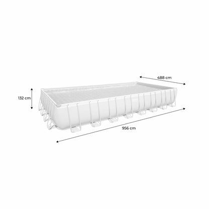  Piscine Tubulaire Bestway - Ambre - Gris Foncé. Grande Piscine Rectangulaire 10x5m Avec Pompe De Filtration à Sable. Échelle Et