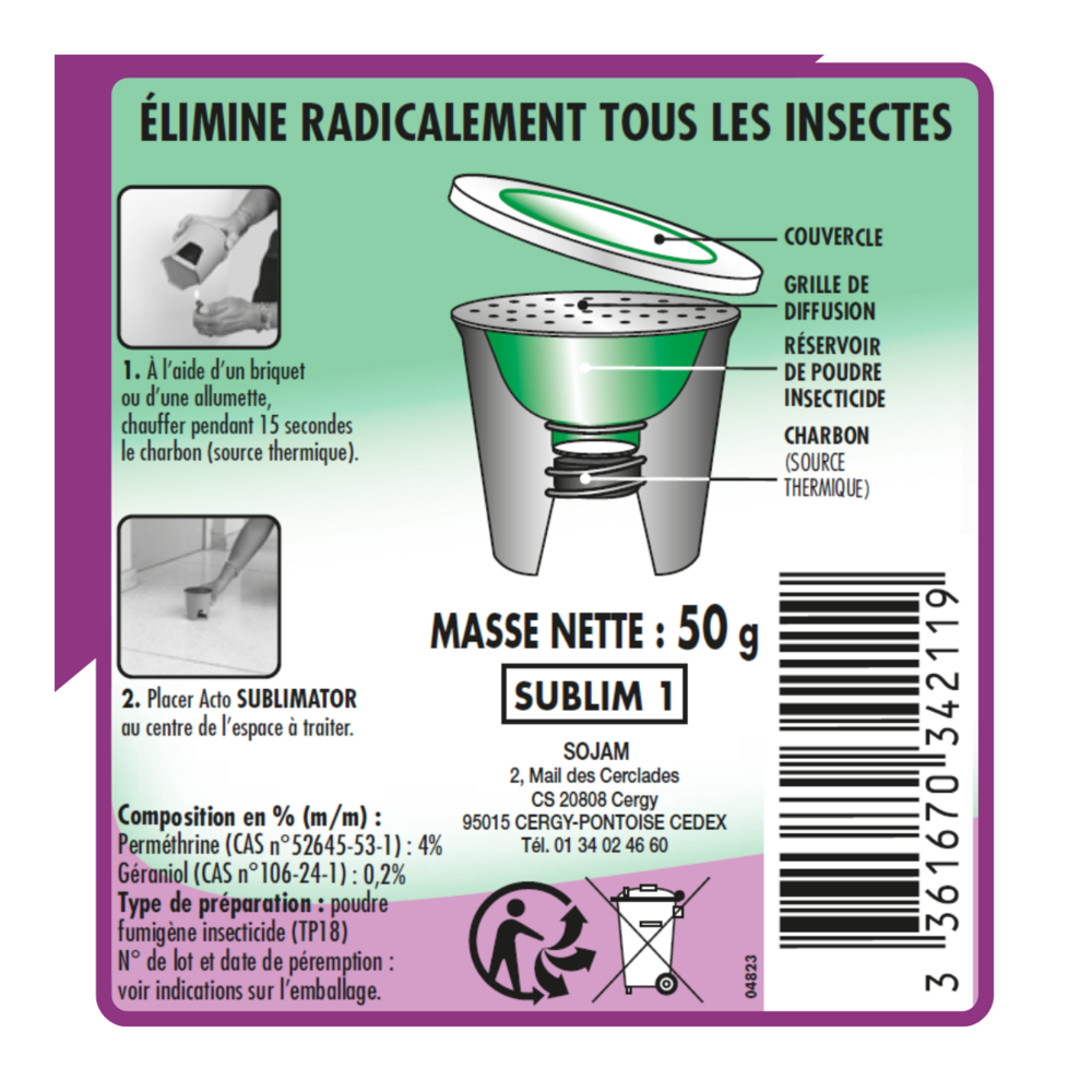  Acto Sublimator, éliminateur De Cafards Et Punaises De Lit