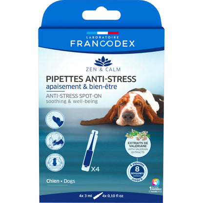  4 Pipettes Anti-stress Apaisement Et Bien-être Pour Chien