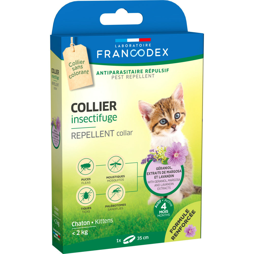  Collier Insectifuge Pour Chatons De Moins De 2 Kg Formule Renforcée