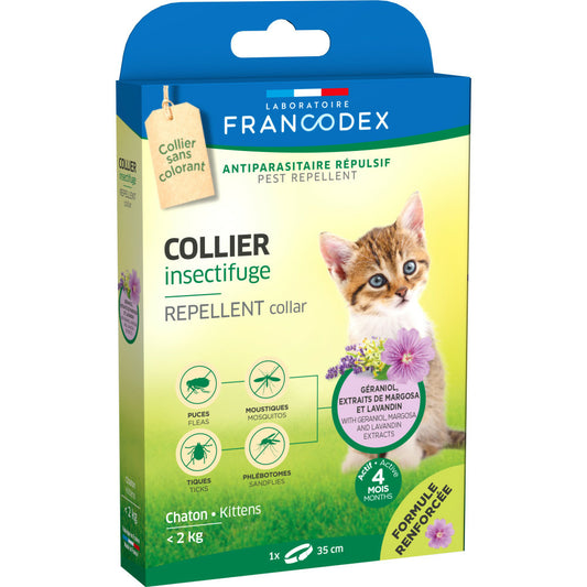  Collier Insectifuge Pour Chatons De Moins De 2 Kg Formule Renforcée
