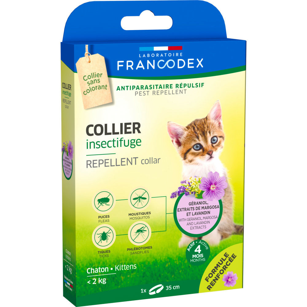  Collier Insectifuge Pour Chatons De Moins De 2 Kg Formule Renforcée