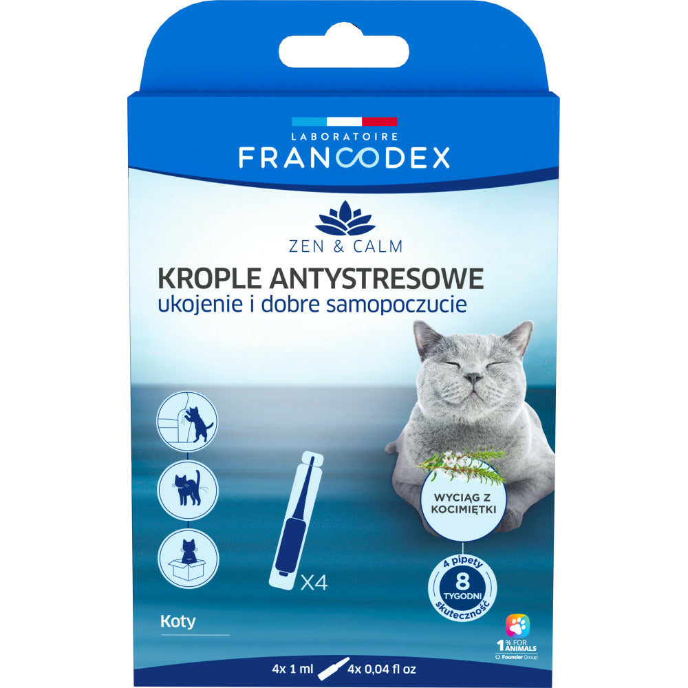  4 Pipettes Anti-stress Apaisant Et Bien-être Pour Chats