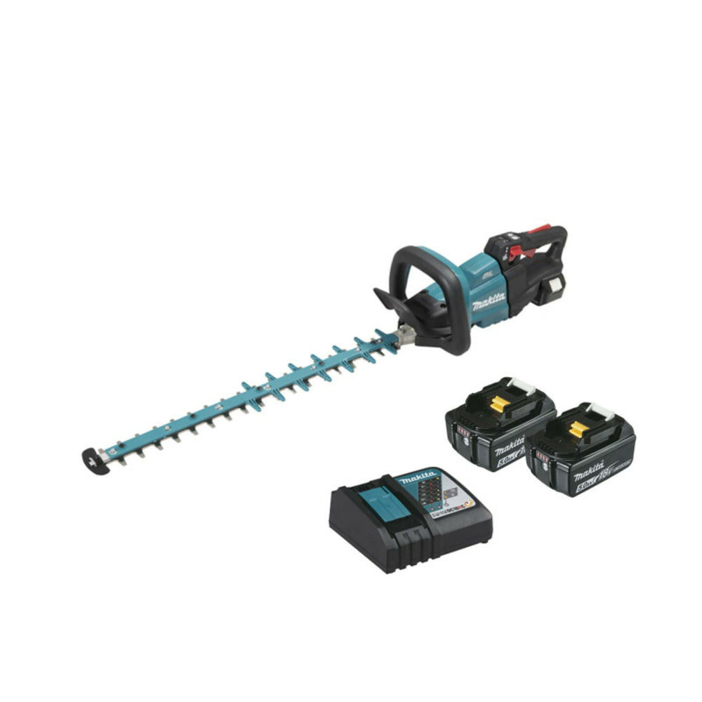  Taille-haie Makita 18v - 2 Batteries 5.0ah Bl1850b - 1 Chargeur Rapide Dc18rc Duh602rt2