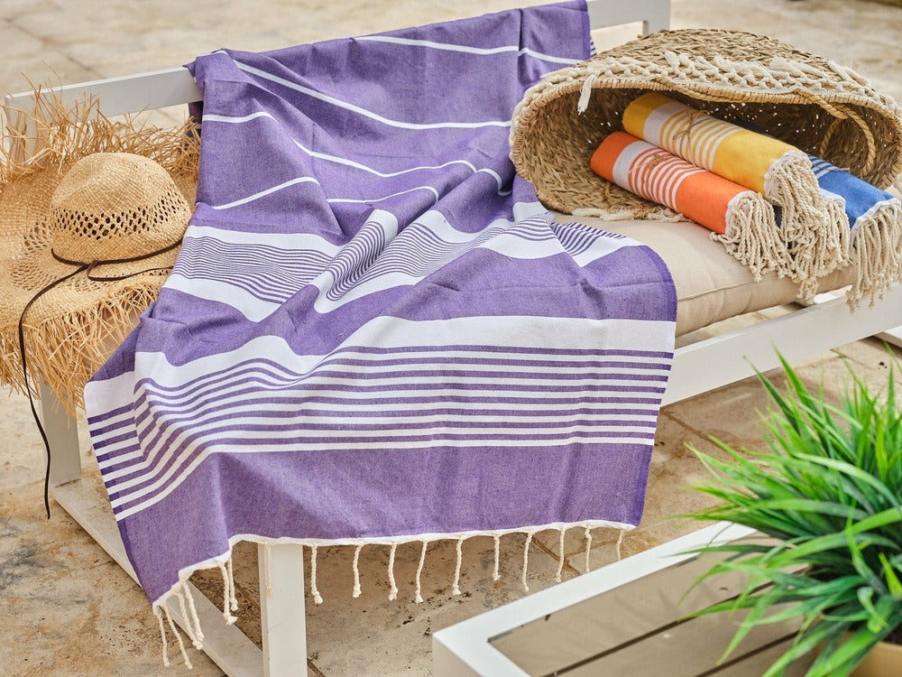  Fouta En Coton Arthur 100x200cm Violet