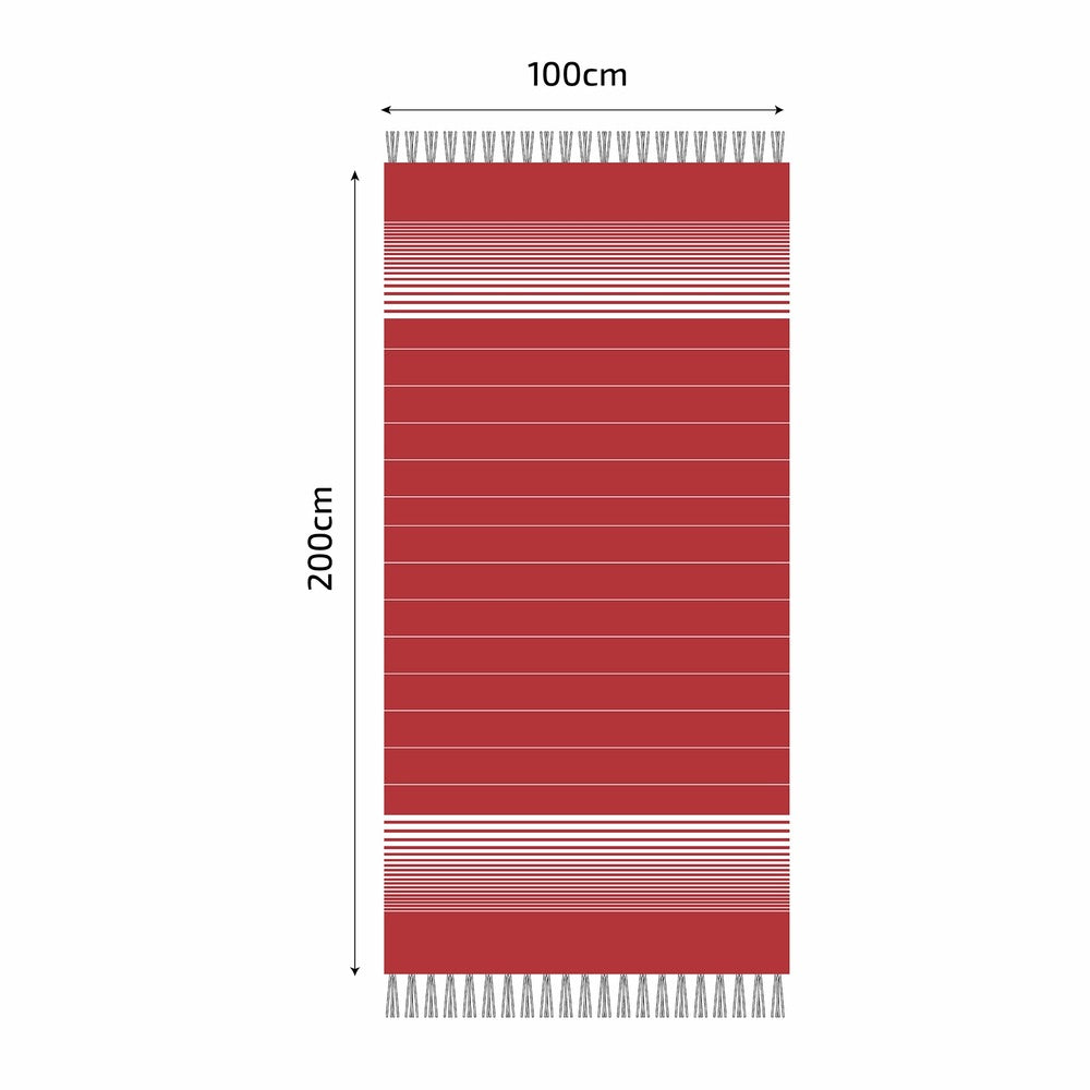  Fouta En Coton Miami 100x200cm Rouge