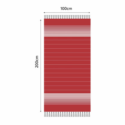  Fouta En Coton Miami 100x200cm Rouge