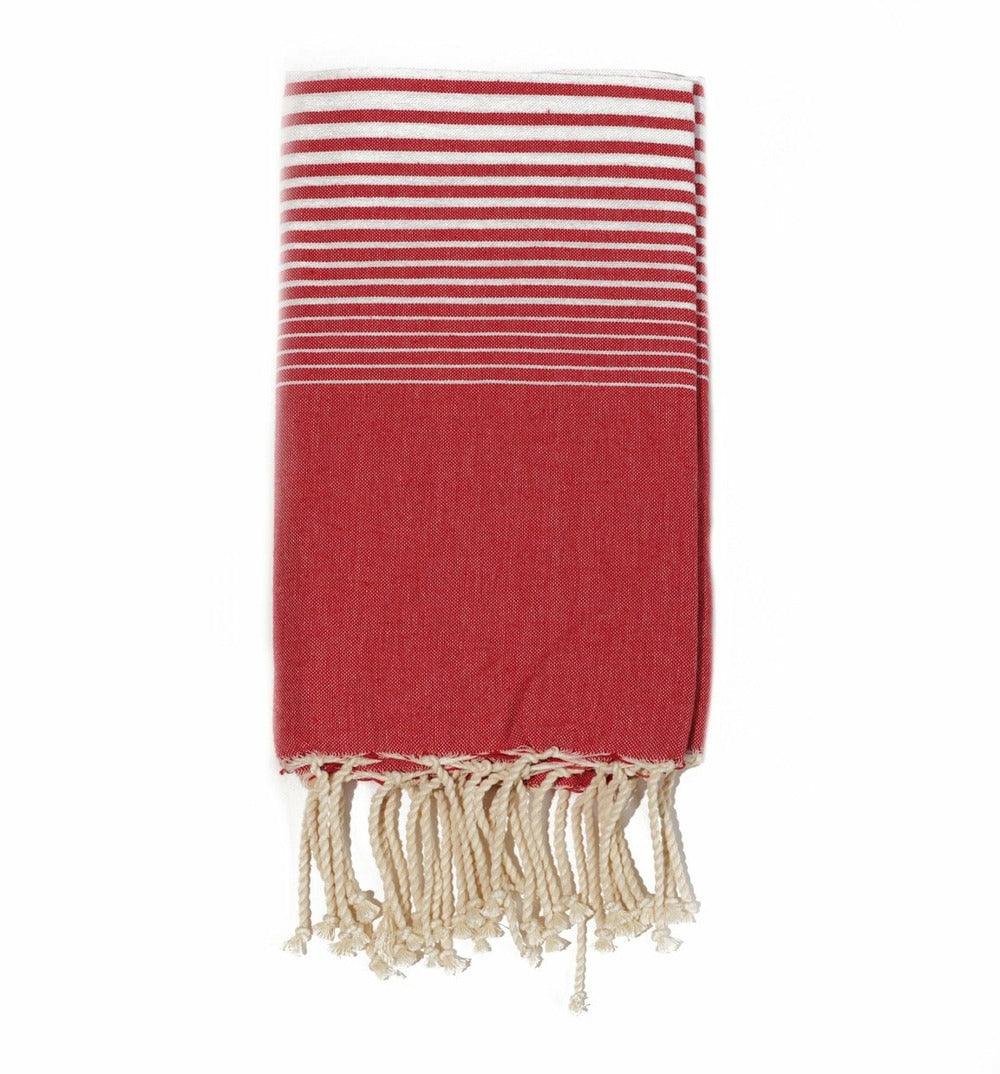  Fouta En Coton Miami 100x200cm Rouge
