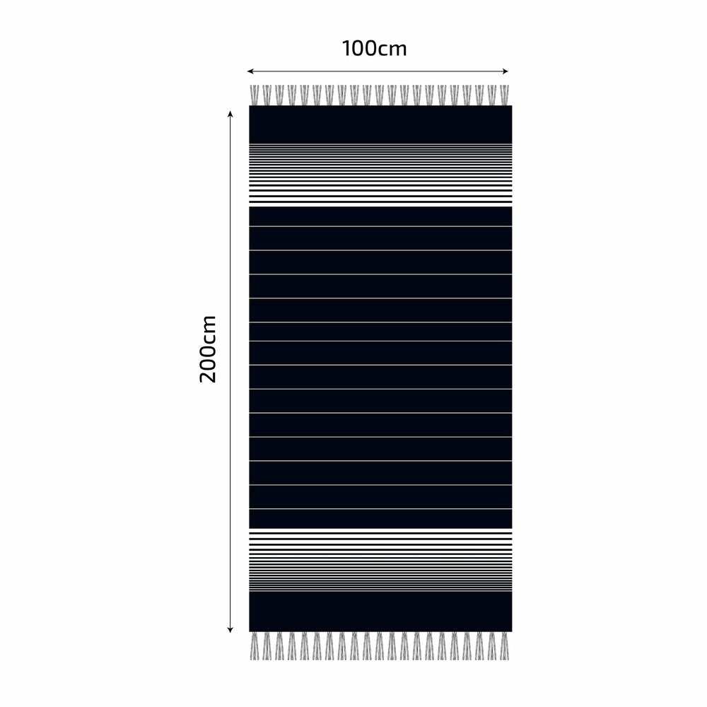  Fouta En Coton Miami 100x200cm Bleu Marine