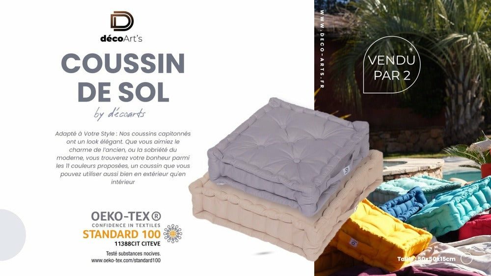  Coussin De Sol Lot De 2 - 40 X 40 Cm Rouge Piment