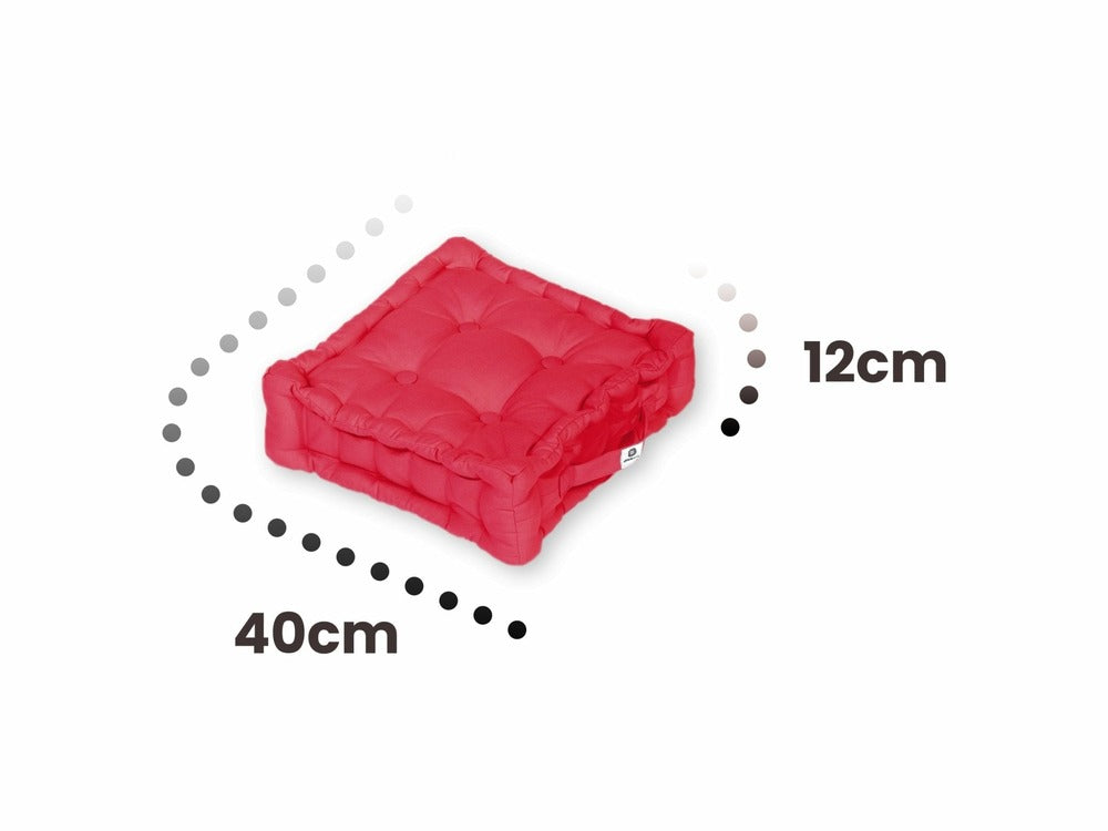  Coussin De Sol Lot De 2 - 40 X 40 Cm Rouge Piment