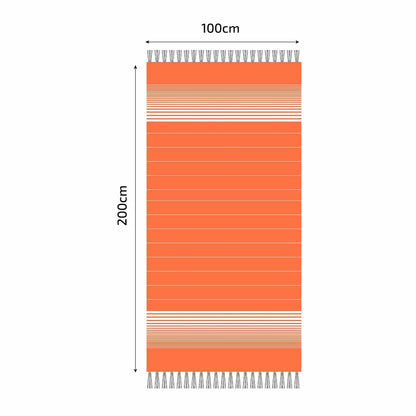  Fouta En Coton Miami 100x200cm Orange