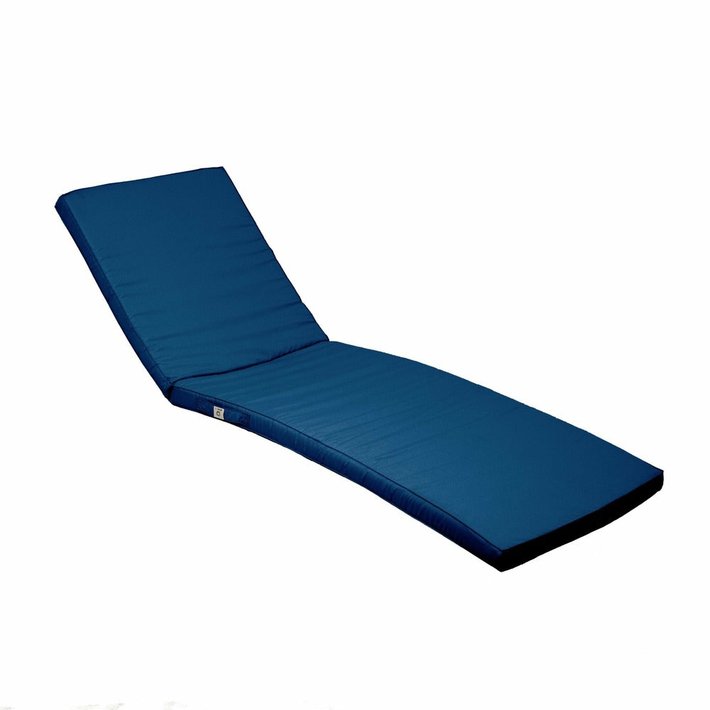  Coussin Bain De Soleil / Matelas Pour Transat Dehoussable- 185x60x5cm - Bleu Petrole