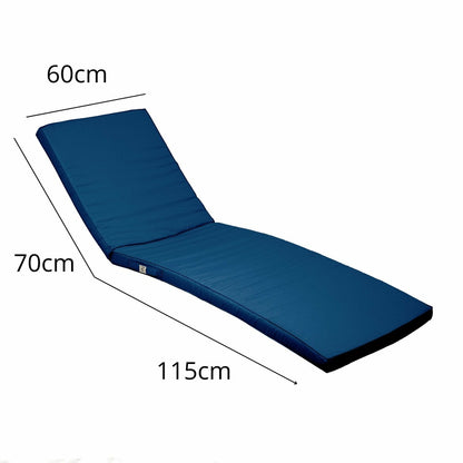  Coussin Bain De Soleil / Matelas Pour Transat Dehoussable- 185x60x5cm - Bleu Petrole