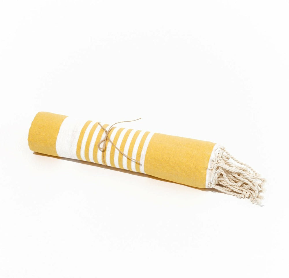 Fouta En Coton Arthur 100x200cm Jaune