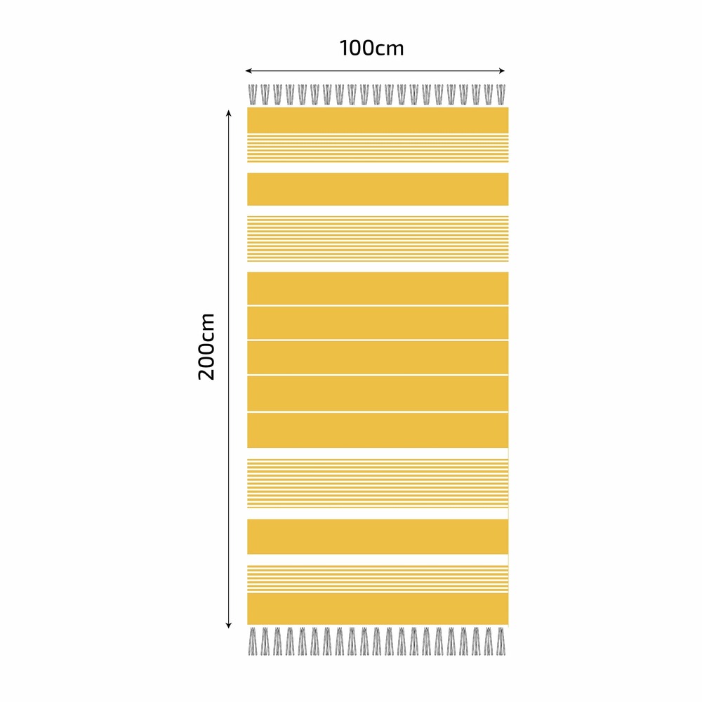  Fouta En Coton Arthur 100x200cm Jaune
