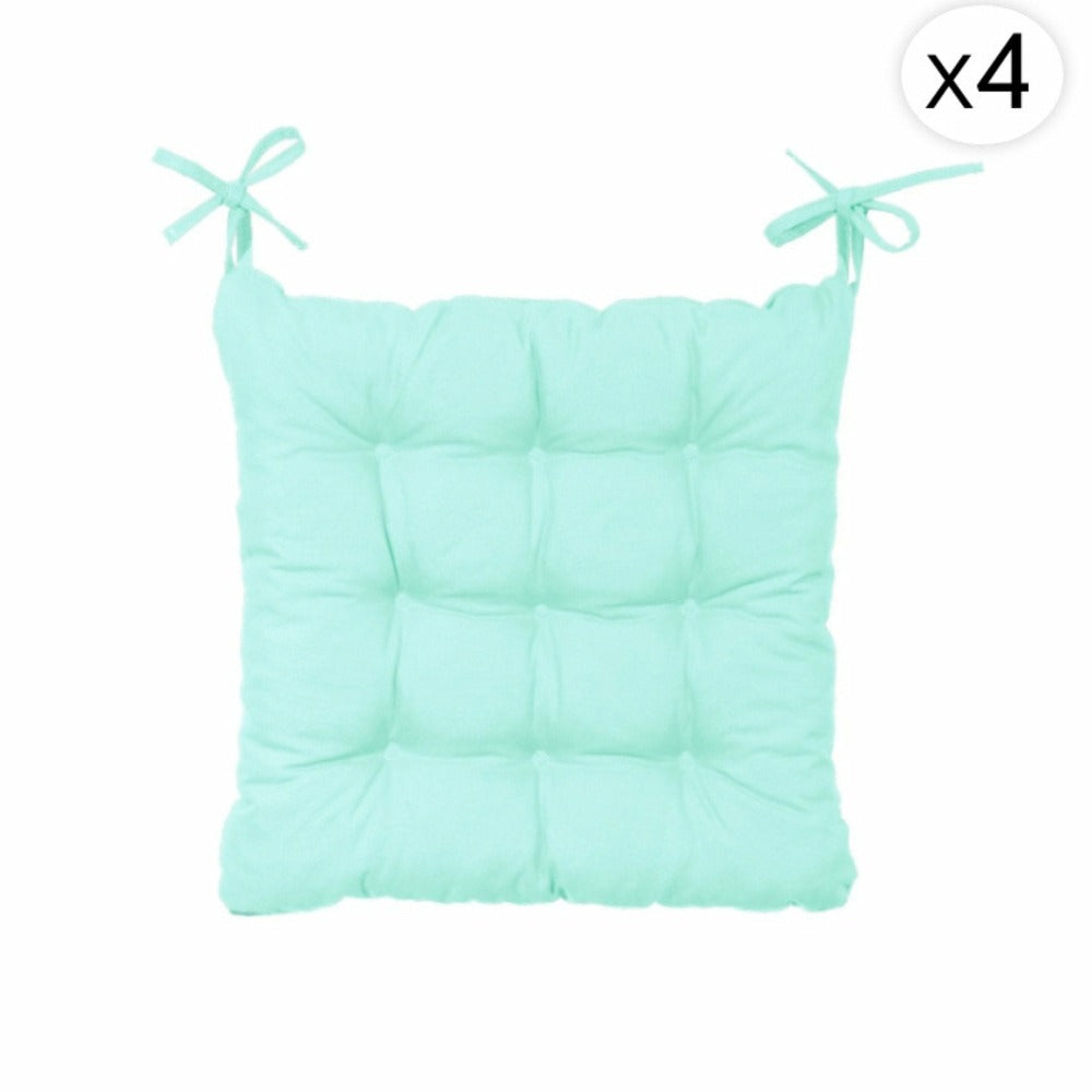  Lot De 4 Galettes De Chaise 40 X 40 Cm - Vert Mint