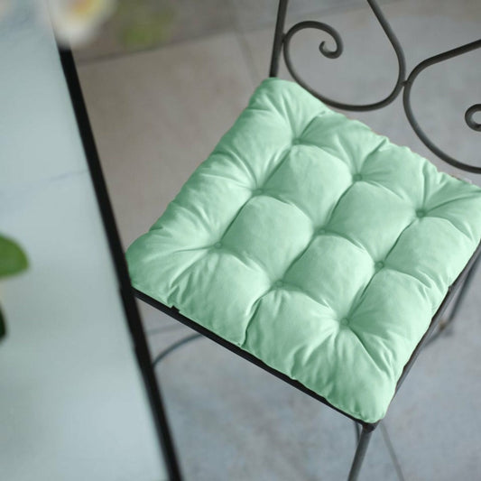  Lot De 4 Galettes De Chaise 40 X 40 Cm - Vert Mint