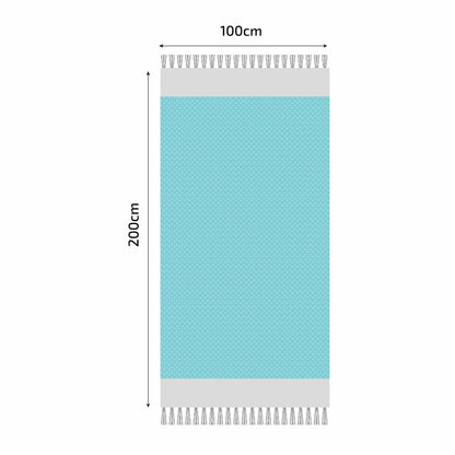  Fouta En Coton Petit Losange 100x200cm Turquoise