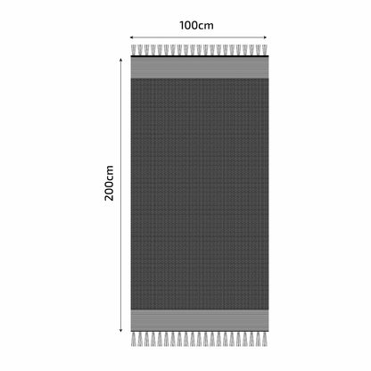  Fouta En Coton Tissage Nid D'abeille Ziwane 100x200cm Gris Foncé