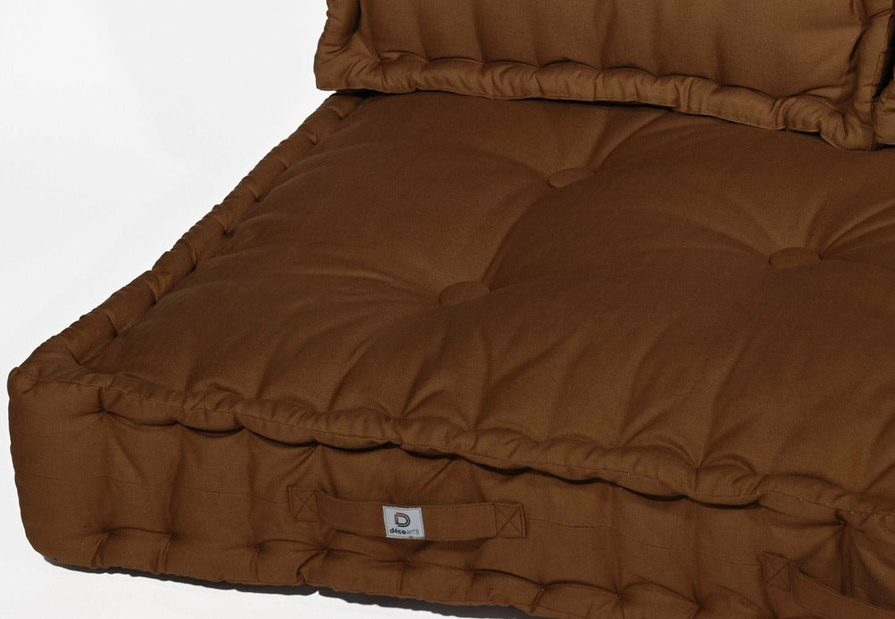  Coussins Palette Capitonné 120x80x20cm Rouille
