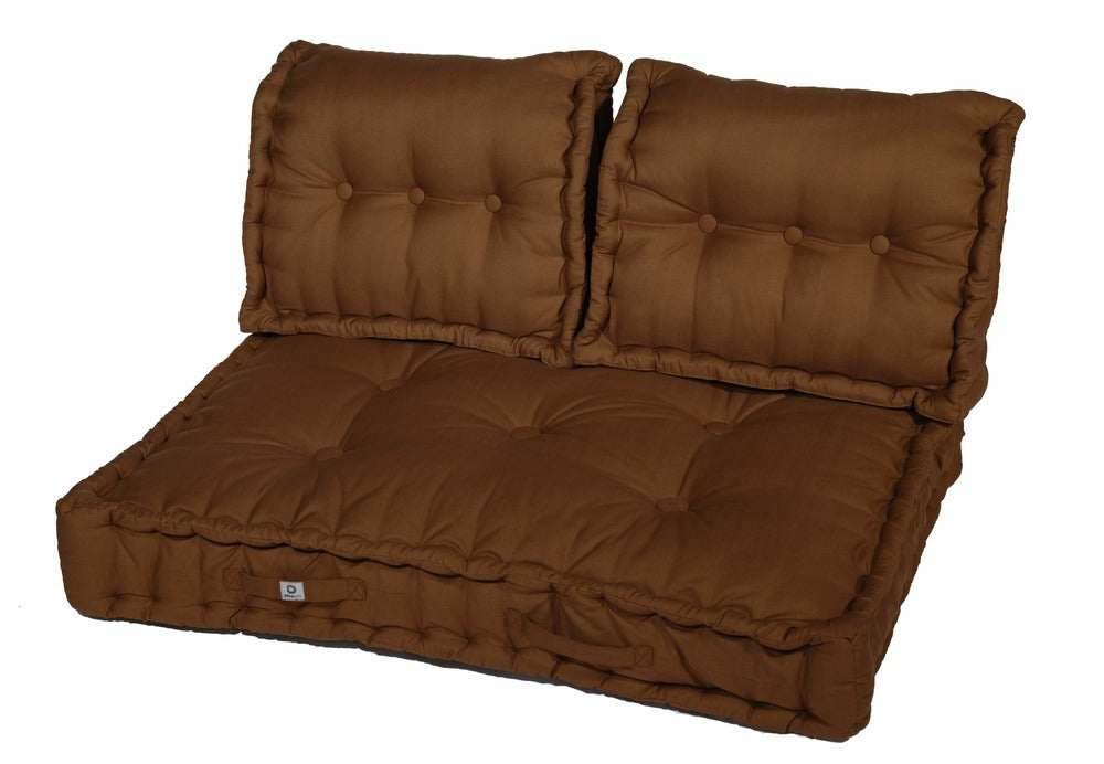  Coussins Palette Capitonné 120x80x20cm Rouille