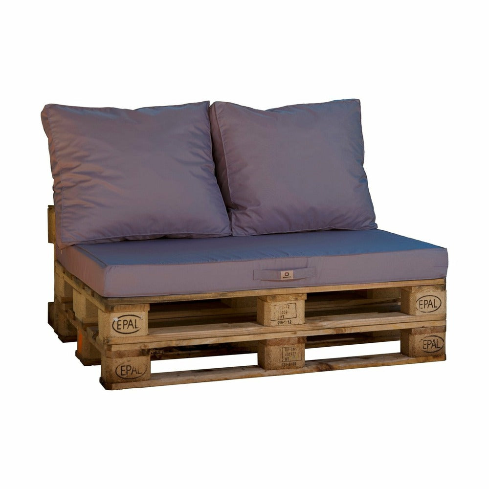  Lot Matelas Pour Palette Déhoussable Avec Assise De 120x80x10cm Et Dossier Gris Carbone