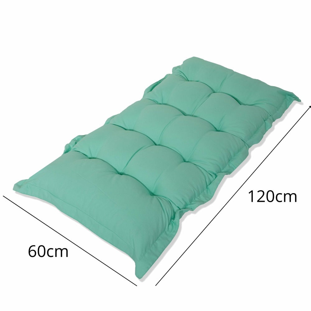  Coussin Capitonné Confort Intérieur Extérieur 120x60cm - Vert Mint